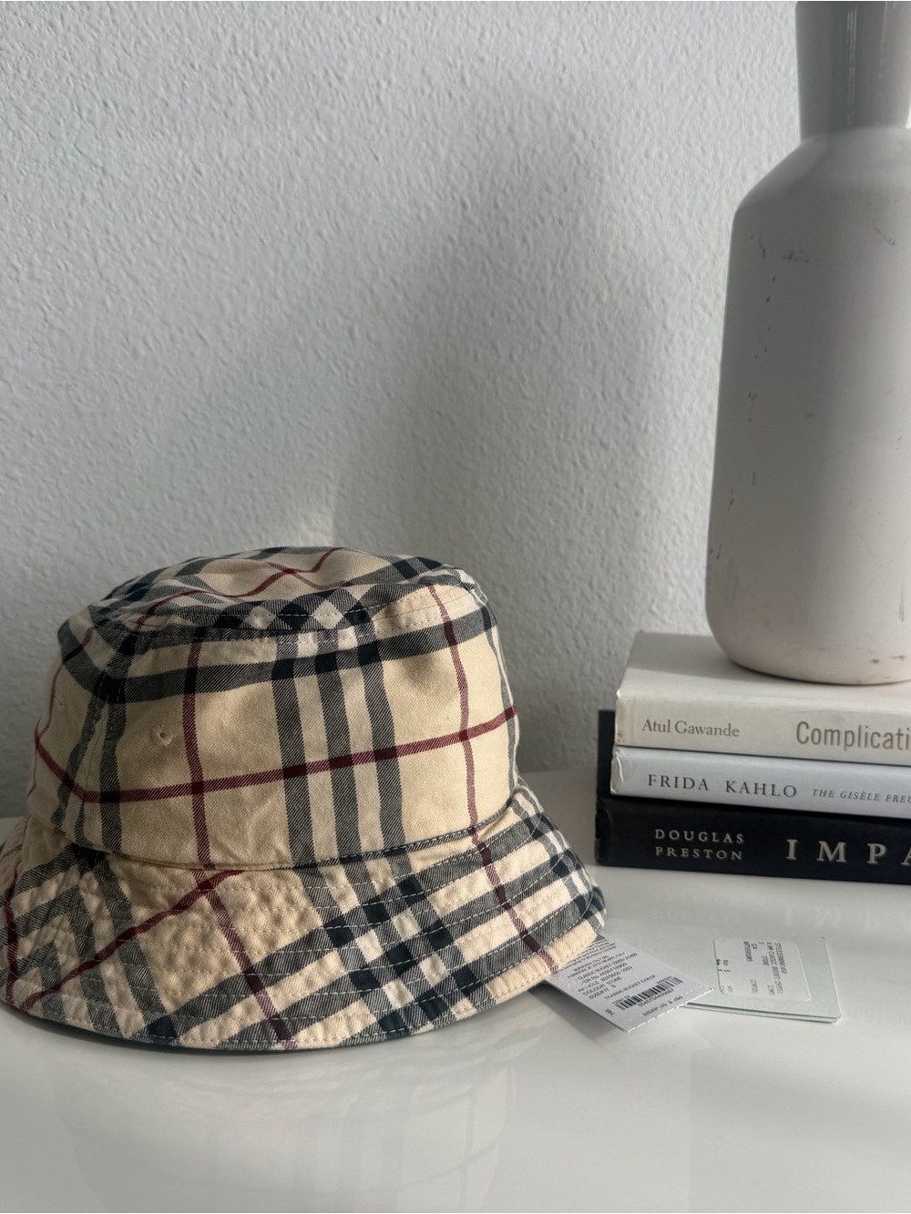 Burberry Classic Check Cotton Bucket Hat Stone Size S New w/ Tags 80756501